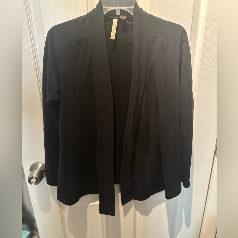 Pure J Jill Open Front Cardigan Top Size XXS Drape Black Cotton Modal Sweater